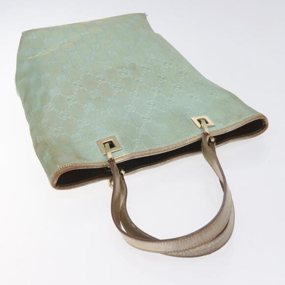 GUCCI GG Canvas Tote Bag Light Blue Gold 002 002 - Picture 6 of 12